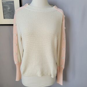 Aldo Martins Crew Neck Button Sleeve Sweater M L